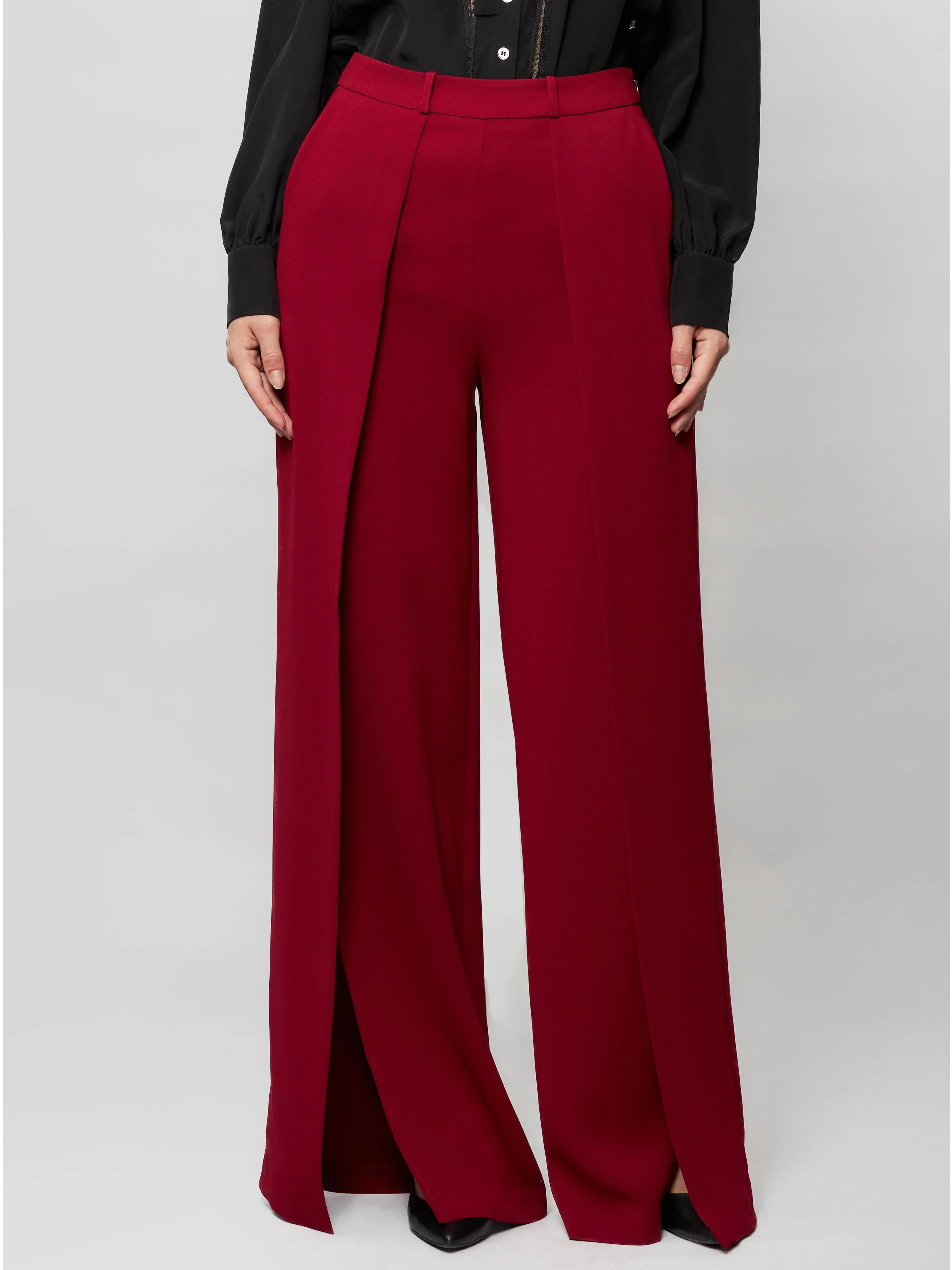 Dina Wide-Leg Crepe Pant