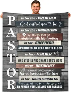 Pastor Appreciation Gifts, Pastor Blanket, Pastor Gifts for Men, Gifts for Religious Christian Inspirational Throw Blanket 60"x50"