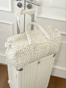 Large Capacity Floral Bow Print Travel Bag, Backpack & Handbag, Women's Shoulder Bag, Yoga Bag, Weekend Travel Essential, Birthday Gift, Travel Duffel Bag, Duffle Bag Travel, Traveling Bag, Travel Essentials Bag