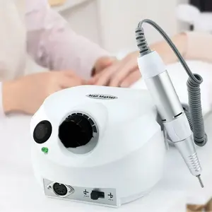 Professional Nail Drill Bit Set, 30,000 RPM Electric Nail Drill (with Foot Switch), Includes Nail Drill Bits, Suitable for Gel Nail Filing at Home or in Nail Salons, for Hand and Foot Care, White