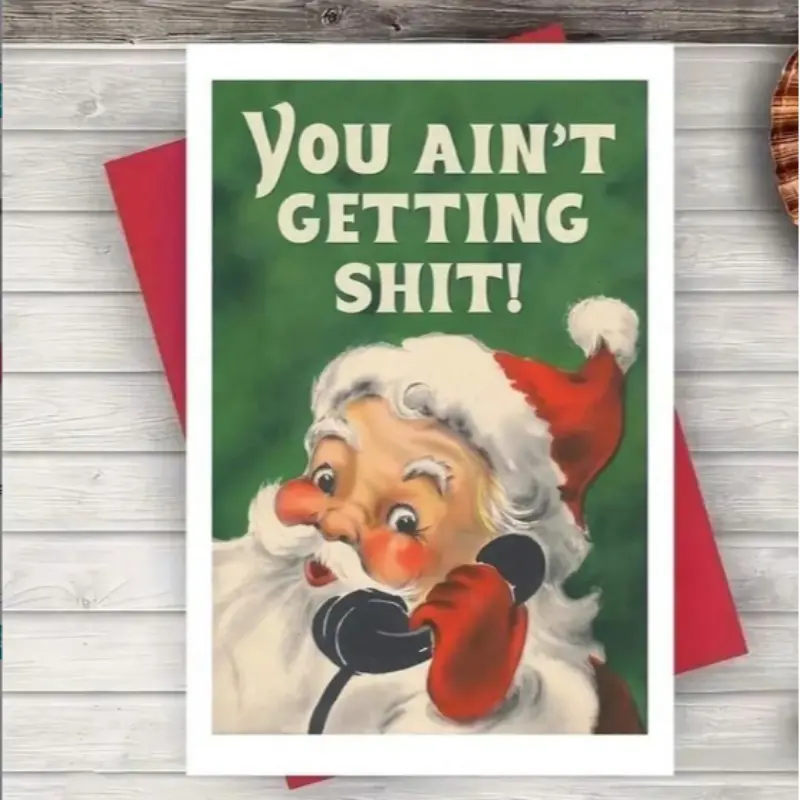 1PC Funny Christmas Card with Envelope, Funny Dad Card, Perfect Holiday Greeting for Family Friends Colleagues, Unique Design, 1 Piece
