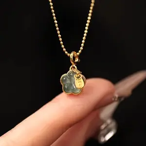 Peach blossom pendant necklace accessory, niche design, Chinese style DIY, new Chinese style, traditional Chinese clothing, summer