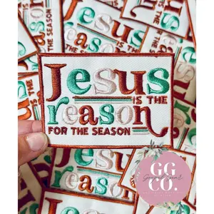 Jesus Is The Reason For The Season Patch, Christian Hat Patch, Embroidered Patch, Trucker Hat Patch, Iron On, Trendy Hat Patch, Jesus Patch.