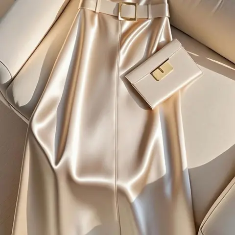 Elegant Women's Spring Summer Long Skirt, Womenswear, Fitted, Fashionable and Comfortable, High-End Glossy Shiny Finish, Casual Commute, Formal Wear, Party and Date