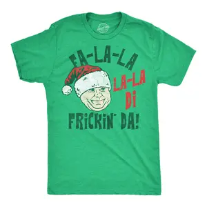 Mens Funny T Shirts Fa La La La La Di Frickin Da Sarcastic Chris Farley Graphic Novelty Christmas Tee For Men Mens Funny T Shirts Cool Vintage Fashion T-Shirt Gift Classic Menswear Christmas Apparel for Men Green - La