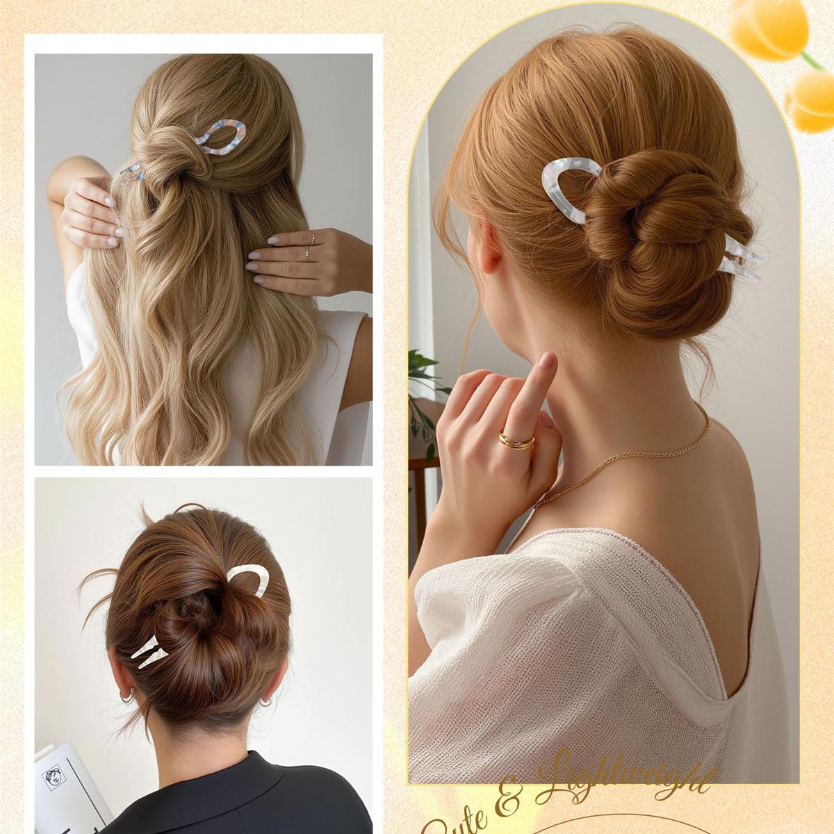 3 Pack French Hair Pins Acrylic Hair Forks for Effortless Bun Updo Chignons & French Twists, Serrated Anti-Slip Design Curved Angle Chopsticks Styling Hair Accessories for Women 3 Pack French Hair Pins Acrylic Hair Forks for Effortless Bun Updo Chignons & French Twists, Serrated Anti-Slip Design Curved Angle Chopsticks Styling Hair Accessories for Women