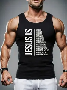 Men's Ribbed Compression Vest, Slim Fit Design, High Stretch Breathable Fabric for Gym Training & Casual Outings