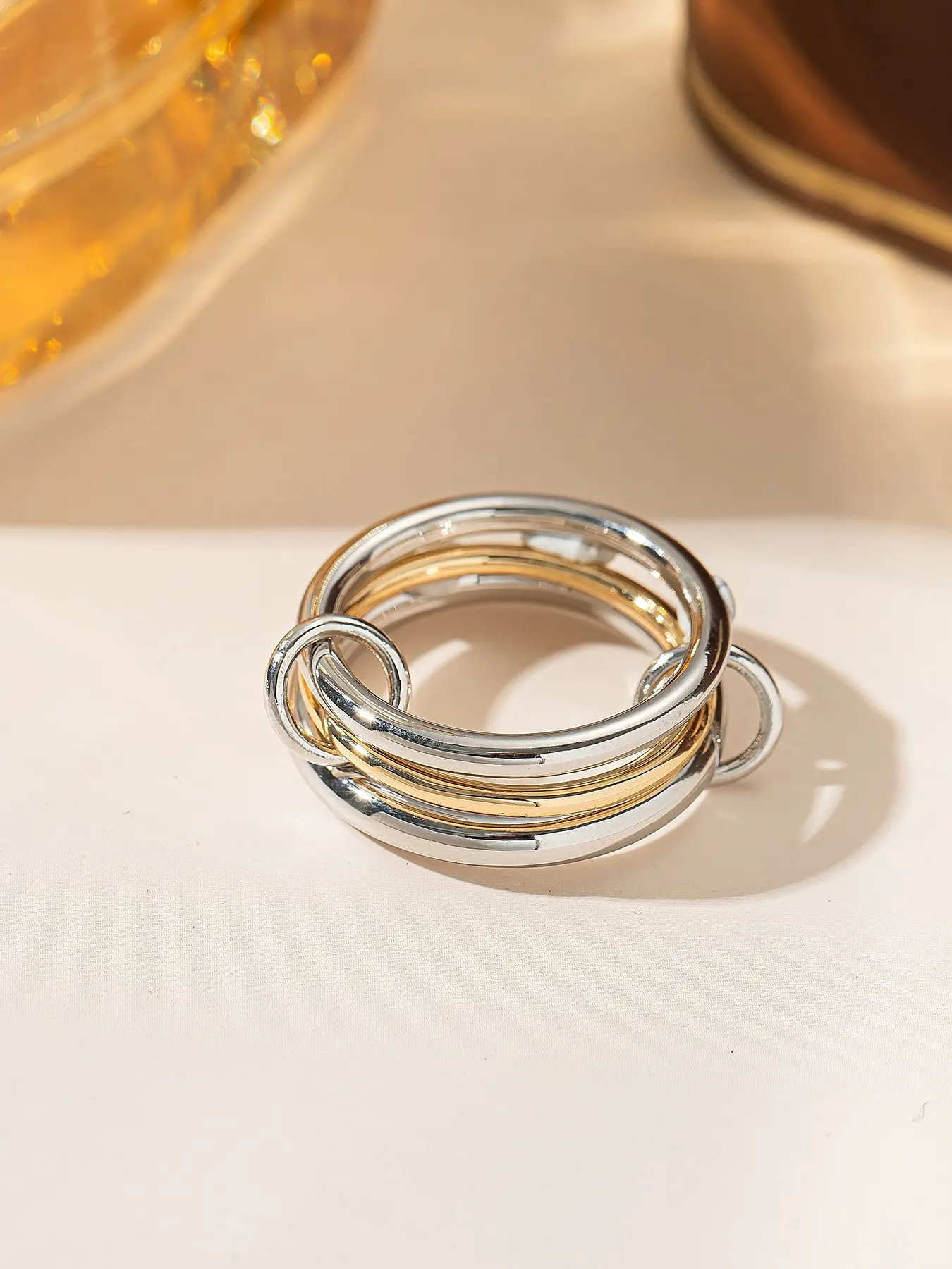 Women's Copper Chain Material Party Wear Ring, All Season Jewelry Accessory, Elegant Design for Women & Girls