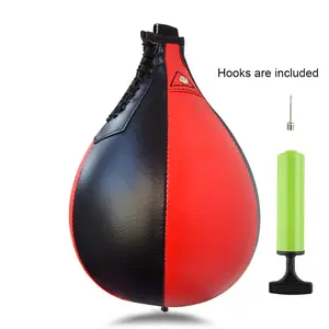3pcs Set Speed Bag, Pear Shaped Hanging Ball for Boxing Punching Practice, Boxing Speed Ball for Boxing, MMA & Muay Thai, Speedbag and Hook, Air Pump, Training Equipment for Doorway Hanging Ceiling - Boxer Accuracy Workout, Drills & Exercise