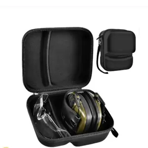 Spot lightweight black anti-noise earmuffs, durable portable EVA material professional shooting protective earmuffs storage bag