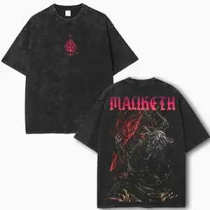 Limited Edition Elden Ring Game Anime Double Printed Lightweight Acid Washed , Gift For game lover MALIKETH Menswear Top Cotton Shirt cape let bee polo bundle eugene emo clothes unknown jones new york outfit affliction good graphic tees GK8 TGQ