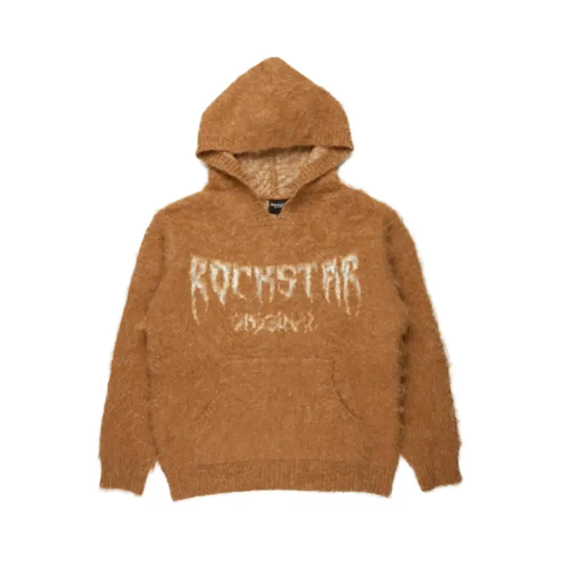 Andreas Beige Graphic Knit Hoodie