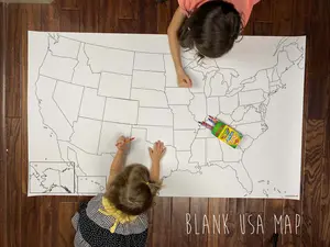 BLANK USA Coloring Map