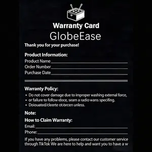 GlobeEase instructions for men's clothing care and maintenance card
