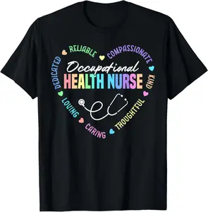 100% Cotton Cute Occupational Health Nurse Heart T-Shirt