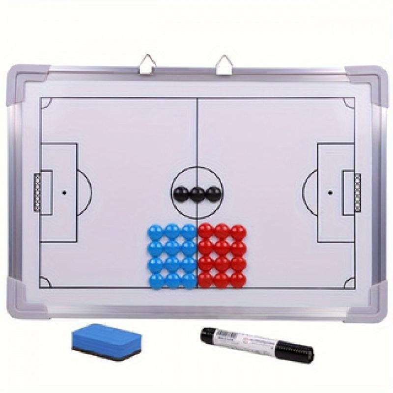 Soccer Tactical Board, Magnetic Coaching Strategy Clipboard, Football Training Match Wall-Mountable Dry Erase Coach's Play Chart with Magnets and Marker - Uncharged, 1pc