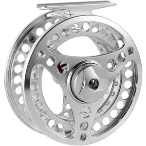 Fly Reel 3/4 5/6 7/8 9/10WT CNC Machined Large Arbor Aluminum Fly Fishing Reels Silver/Gunsmoke