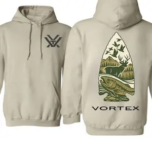 Women's Arrowhead Deer And Fish Cotton Hoodie, Casual Outdoor Hunting Tops, Premium Wilderness Adventure Sweatshirt - KitchenEra