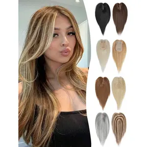Human Hair 7��11 cm Base glueless clip in Clip in Toppers for Women, Multiple Colors Natural Hairline Remy Hair Topper Straight Hairpieces, Suitable for Hair Loss and Daily Wear (8-14 Inch) real hair extensions