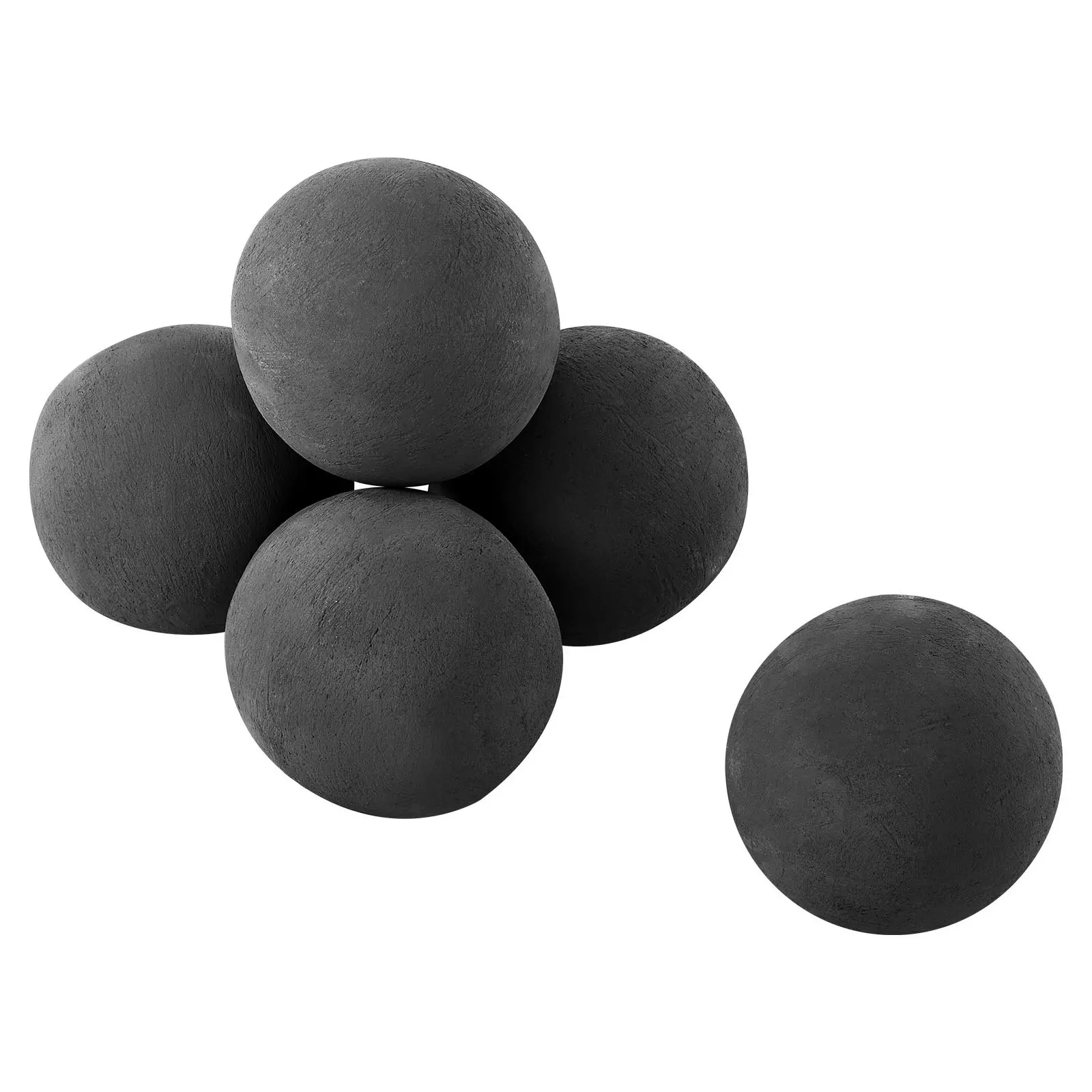 【Summerfinds】VEVOR BP-249 5x5 in High-Temperature Withstand Black Ceramic Fire Balls, 6 Pcs Gas-Powered Smoke-Free Reusable Stones for Fireplace, Outdoor Fire Pit, Camping