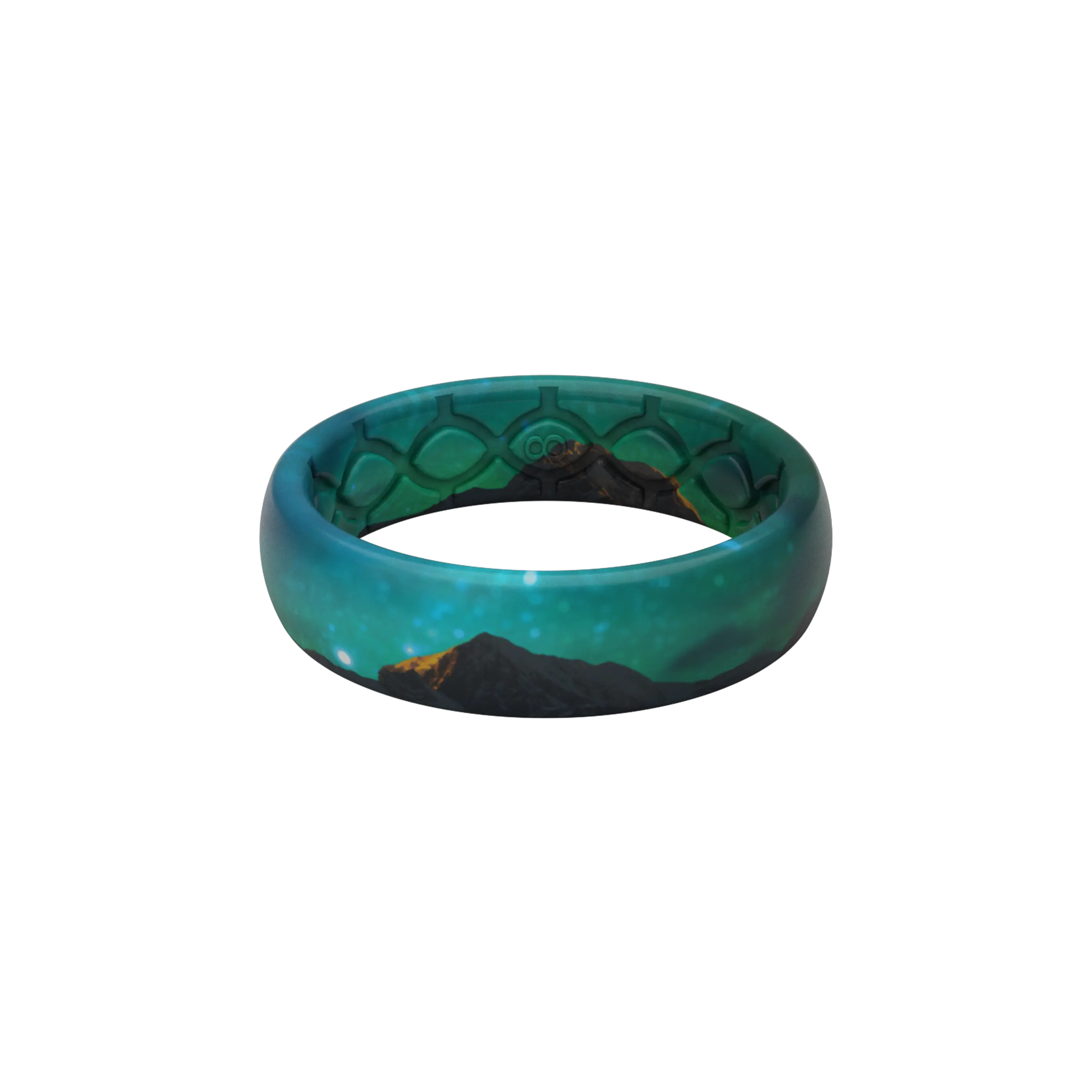 Groove Ring – Thin Silicone Wedding Band, Lightweight Women’s Silicone Ring – Aurora