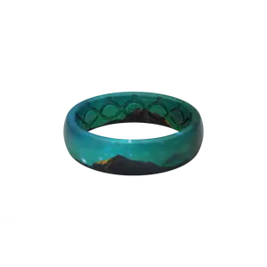 Groove Ring – Thin Silicone Wedding Band, Lightweight Women’s Silicone Ring – Aurora