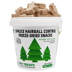 Freeze-Dried Cat Treats-Spruce Fiber Helps Keep Hairballs in Check, Protein-Rich Chicken, Omega-3 & Vitaminsfor Shiny Fur-Individually Wrapped, Easy to Serve