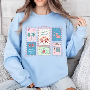 Dialysis Nurse Short Sleeve T-Shirt / Sweatshirt / Hoodie, Kidney Nephrology RN Sweatshirt, Dialysis Tech Crewneck, Scalloped Stamp Coquette Tee