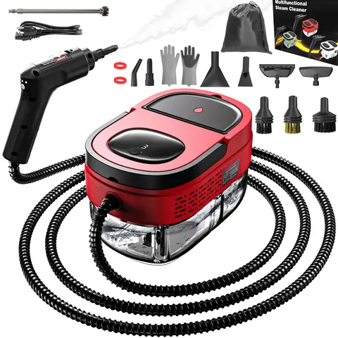 Handheld Steam Cleaner for Home, 2500W High Pressure Steam Cleaner for Car Detailing, 3 Steam Levels, 1600Ml Tank, High Heat Steamer for Bed Bugs, Couch, Furniture, Kitchen, Bathroom, Floors Multifunction Adjustable