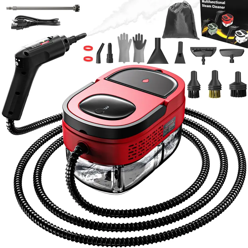 Handheld Steam Cleaner for Home, 2500W High Pressure Steam Cleaner for Car Detailing, 3 Steam Levels, 1600Ml Tank, High Heat Steamer for Bed Bugs, Couch, Furniture, Kitchen, Bathroom, Floors Multifunction Adjustable