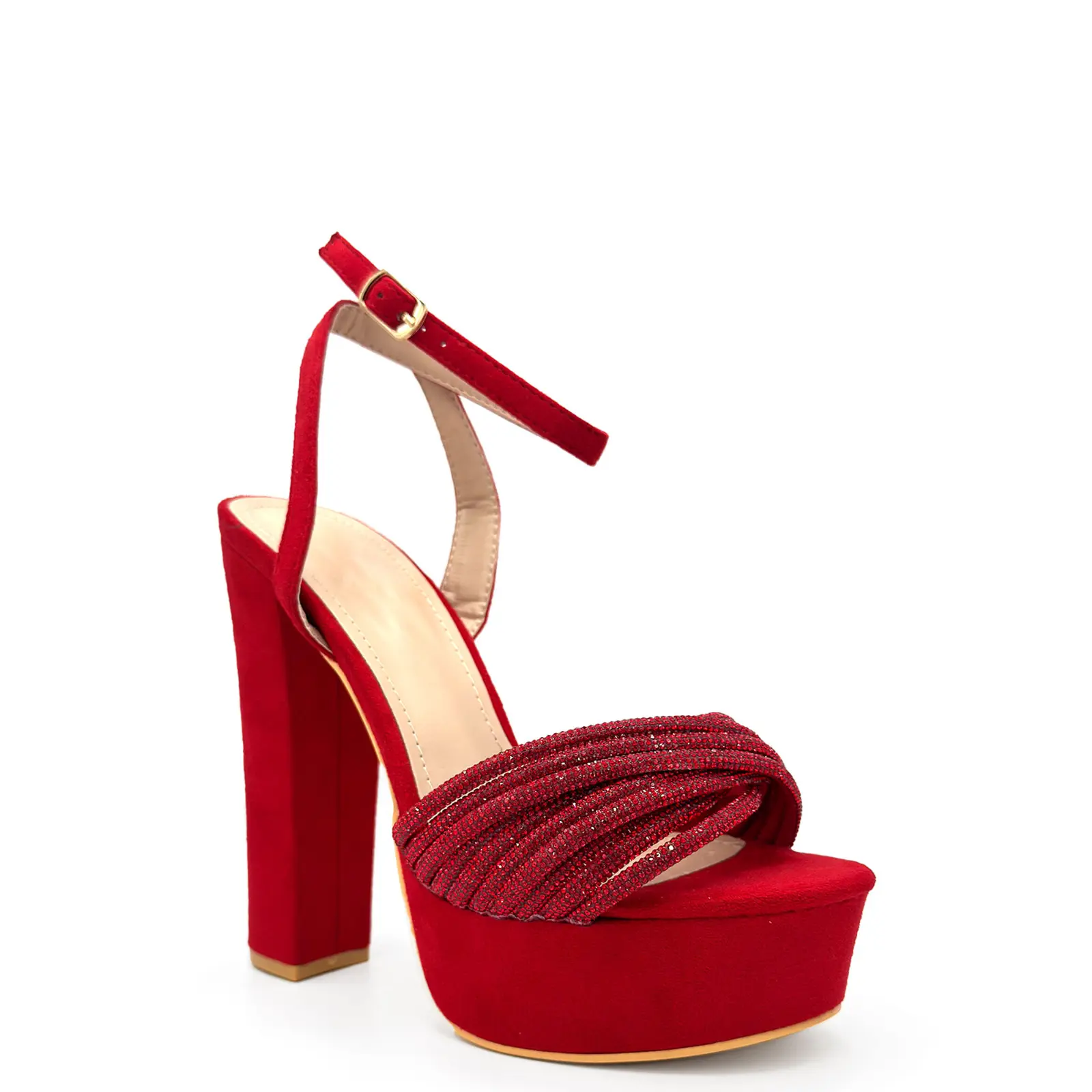 Skylynn- Women Platform High Heels with Embellished Front Straps
