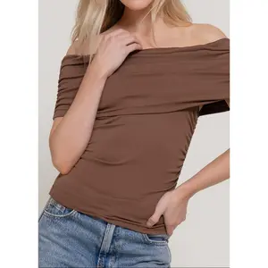 HAVRE BROWN OFF SHOULDER TOP