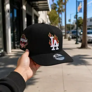 New Era MLB NY Yankees LA Dodgers Red Fitted Cap – 59FIFTY Flat Brim Baseball Hat, Bold Dual Logo Embroidery, Premium Cotton Fabric, Structured Crown Fit, Streetwear Urban Style, Comfortable Wear, Unisex Men Women Cap USA Fashion Trend