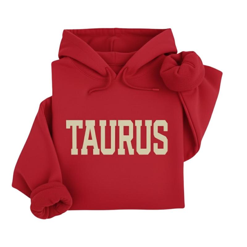 [Full 12 Zodiac] Minimalist Zodiac Hoodie – Astrology Sign Crewneck for Men and Women, Cozy Horoscope Pullover with Bold College Letter Design, Perfect Gift for Zodiac Lovers - EVA RAMOS