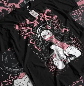 Nezuko T-Shirt Demon Slayer Kimetsu No Yaiba Anime Mitsuri Kanroji Tee All Size Graphic Tee, Japanese Aesthetic Unisex Streetwear Crewneck Short Sleeve Shirt for Men & Women