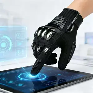 Alloy Steel Touchscreen Gloves for Bicycle Motorcycle, Durable Protective Handwear, Powersports Racing Gear, Motocross Gear, 1 Pair