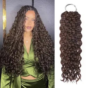QVR Dark Brown #4  Human Crochet Hair Water Wave Machine Made #33B Feather Crochet Hairstyle TikTokShopBlackFriday SpringStatements