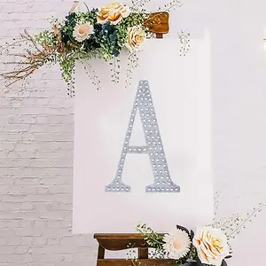 8" Silver Glitter Decorative Rhinestone Alphabet "A" Letter Stickers - Permanent Adhesive Rhinestone Letter Stickers for DIY Crafts, Banquet - DIY Sparkle Embellishments