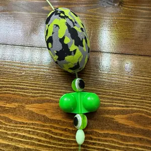 Matt Cat Rig Green Camo EVA Foam Egg Float with Mid-Atlantic Catfish 10/0 Striker Circle Hook