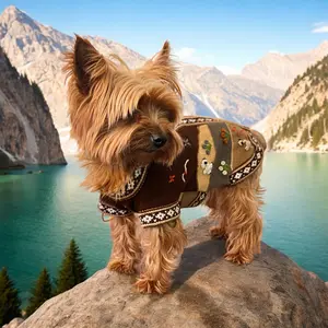 CAFE BROWN Handmade Peruvian Zip Up Dog Sweater  (Sizes: X0-10)