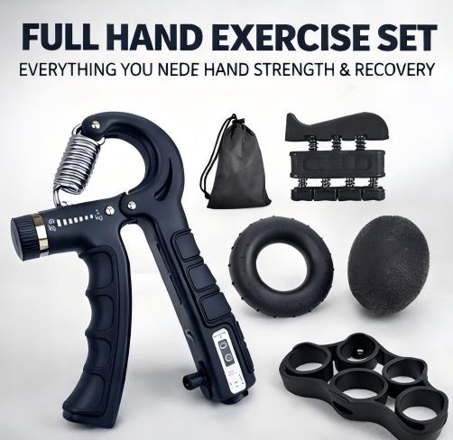 Adjustable Grip Set Hand Trainer Grip Ring Finger Exerciser Combination Fitness Supplies Five-piece Set (Free Storage Belt) Resistance Kit