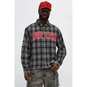 Relaxed Fit Harlem Plaid Long Sleeve Button Up - Black/combo