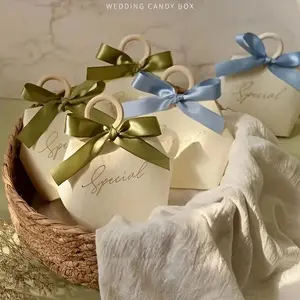 Wedding Candy Boxes Set of 10, Valentine's Day Gift Packaging, Premium Packaging, Jewelry Box with Bow Decorations, Perfect for Weddings Mother's Day Birthdays