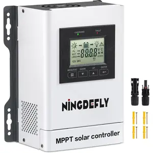 30A Mppt Charge Controller 12V 24V Panel Charge Controller Intelligent Regulator with LCD Display Charge for Gel LiFePO4 SLD FLD Batteries