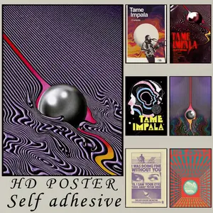 T-tame I-impala Currents Poster Unframed Wall Art High Quality Print Waterproof Wall Sticker Bar Cafe Living Room Decor Modern Aesthetic Home Decoration Gift Vintage TrendyX