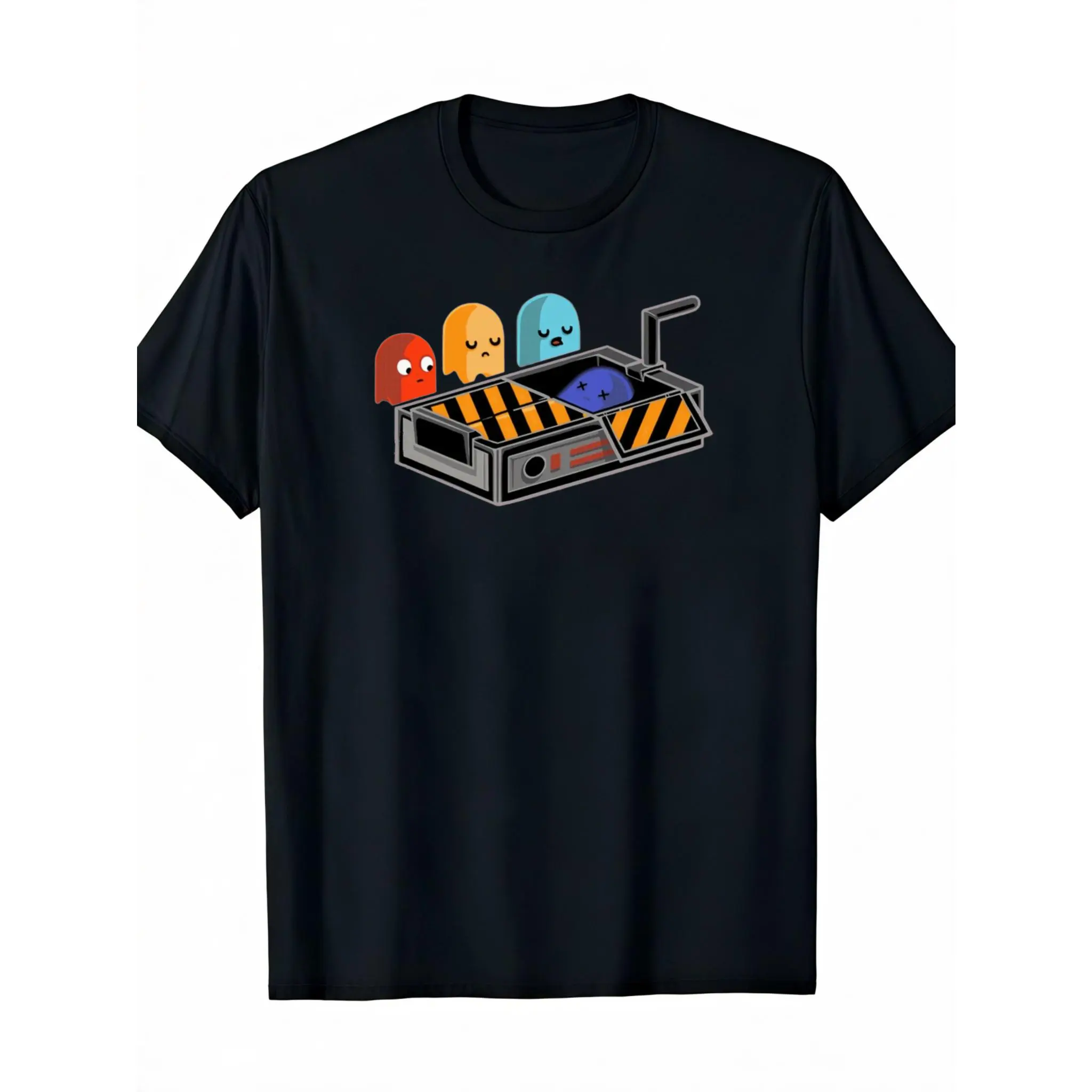 [100% Cotton] Retro Arcade Pixel Art T-Shirt For Men |   100% Cotton Crew Neck Short Sleeve Black Gaming Tee Menswear Top Casual Graphic Design Crewneck T-Shirt For Men And Women