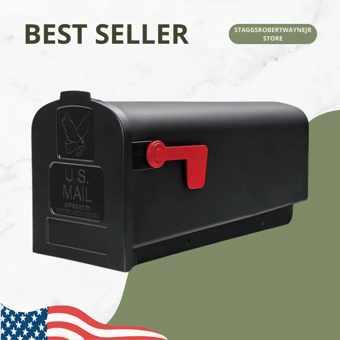 Parsons Black, Medium, Plastic, Post Mount Mailbox