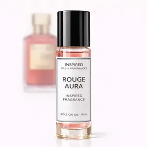 Rouge Aura Luxury Fragrance Oil 10mL Roll-On Long-Lasting Warm Amber Soft Florals Smooth Woody Notes Alcohol-Free Travel Ready