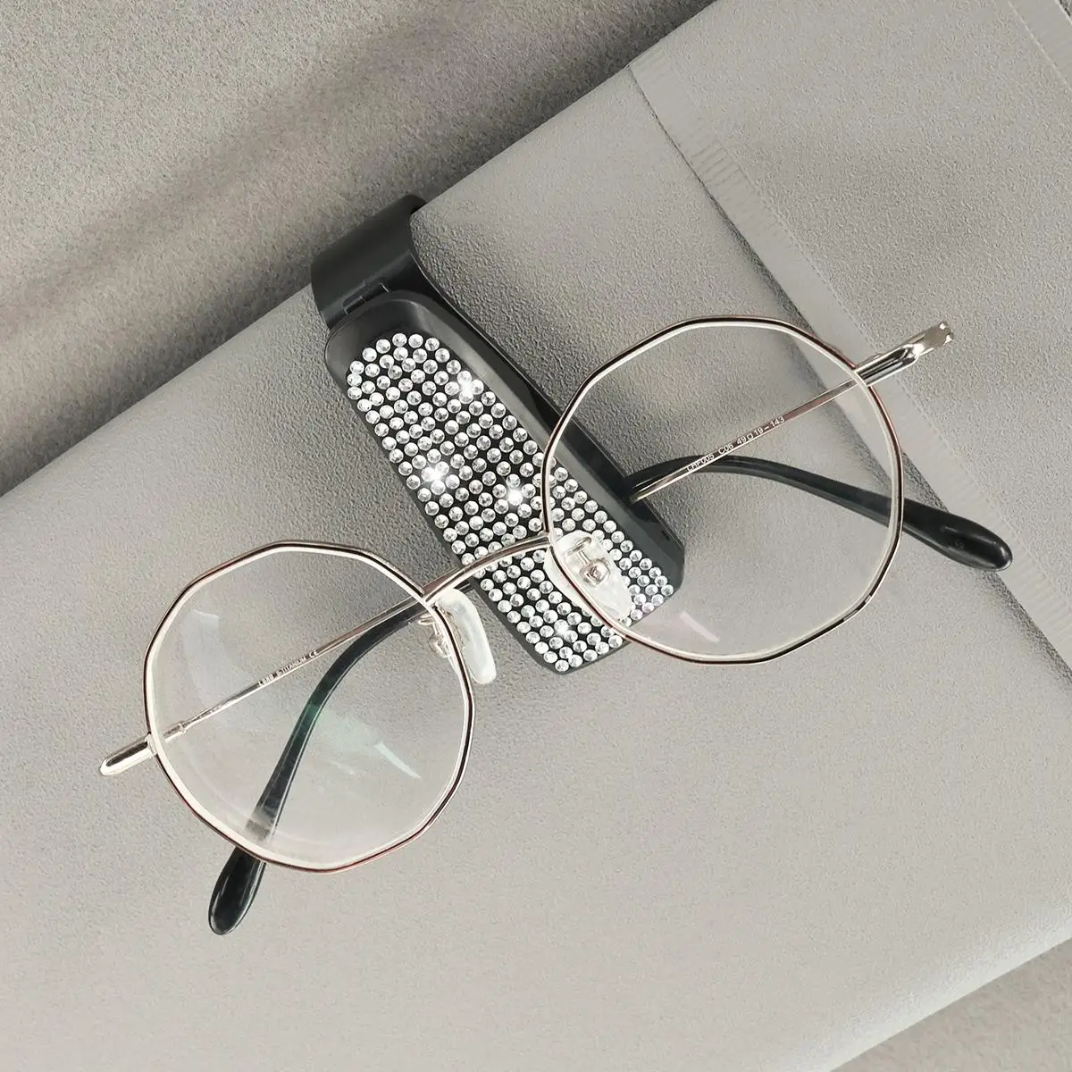Rhinestone Decor Car Sun Visor Safety Glasses Holder, Multifunctional Car Sun Visor Glasses Holder Clip, Universal Car Interior Accessories