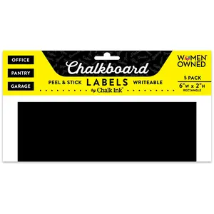 Black Peel & Stick Rectangle Writeable Labels 5 Pack